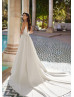 Spaghetti Straps Ivory Satin Elegant Wedding Dress